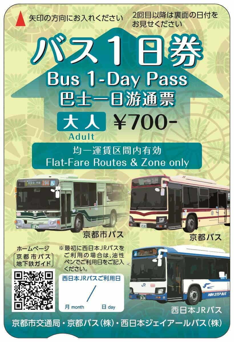 บัตรKYOTO CITY BUS TICKET 1 DAY