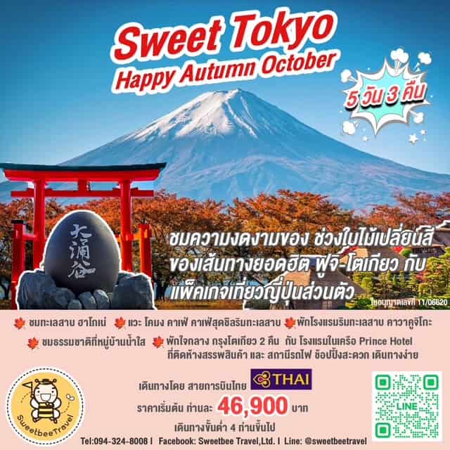 เที่ยวโตเกียว-ฟูจิ  5 วัน 3 คืน